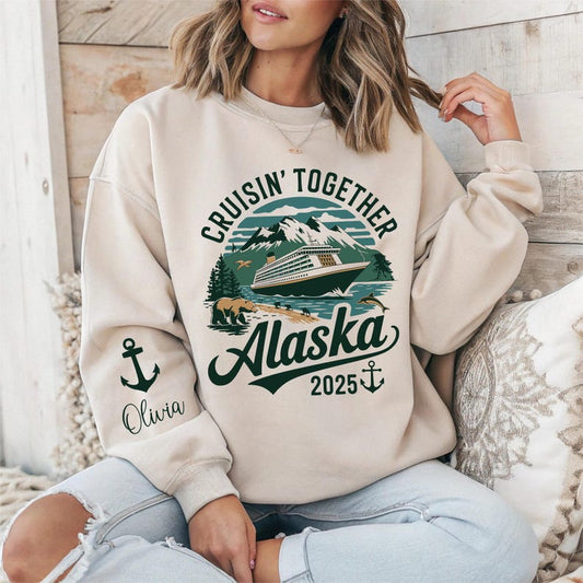 Custom Alaska 2025 Sweatshirt, Alaska Cruise 2025 Shirt, Alaska Group Shirts, Cruising Together Shirts, Group Cruise Shirts, Alaska Hoodie